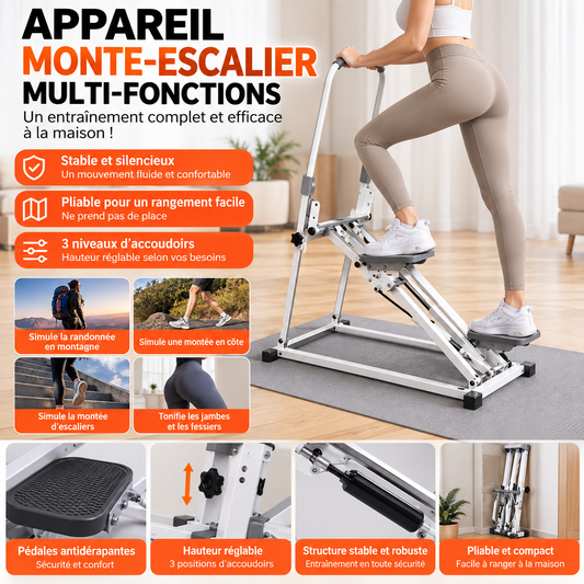 Stepper Escalier Pliable avec Guidon – Fitness à Domicile